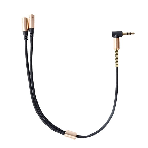UPKOCH 1Pack Textile Audio Cable 3 5mm Dual Aux Cord Splitter for Headphones and Speakers Travel Use