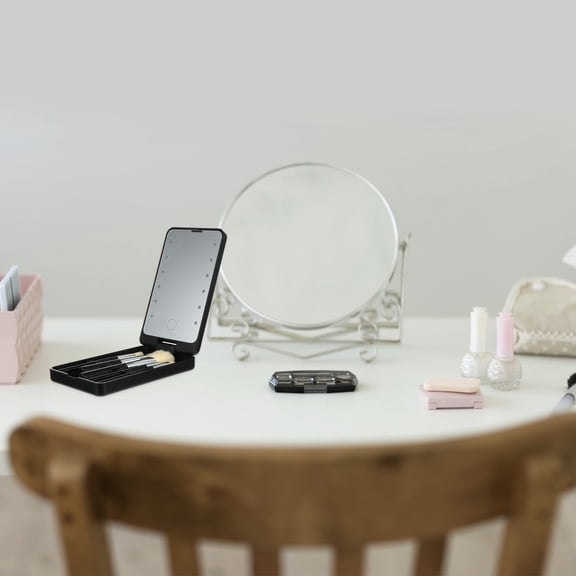 UPKOCH Compact Led Mirror Black 1Set 6.3x3.5in