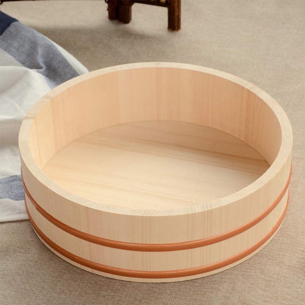 UPKOCH 1Pc Burlywood Rice Mixing Tub For Sushi Rice Mixing And Serving ...