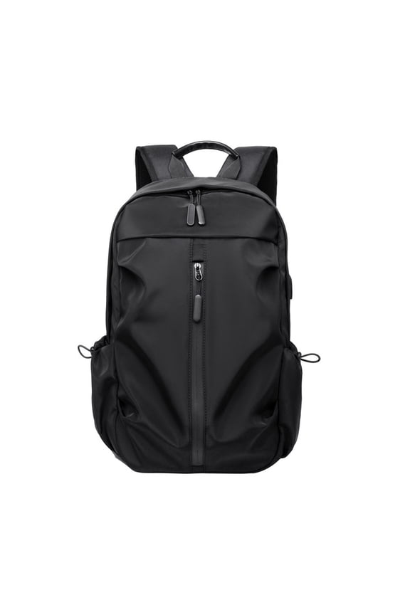 1Pc School Backpack Black Polyester Simple for Students