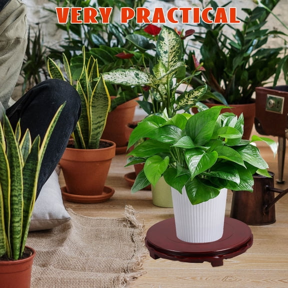 UPKOCH 1Pcs Coffee Circular Wood Display Stand for Home Decor 10.22X10.22X1.38in