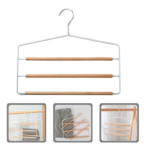 UPKOCH Clothing Organizer for Closet Non Slip Pants Hanger Metal White 1 Pcs 14.6x12.6x0.4in