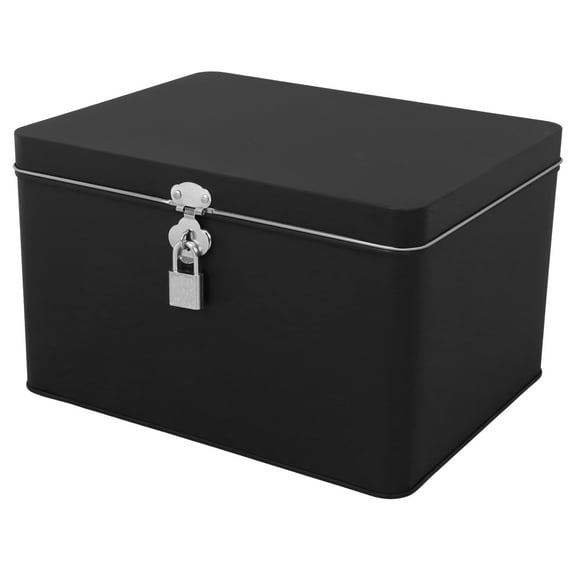 UPKOCH Metal Storage Box with Lid Tinplate Organizing Vintage Lockable Adults Office Use 1Pcs
