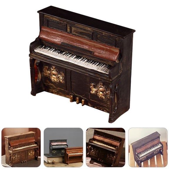 UPKOCH 1Pcs Old Style Piano Miniature Resin Home Decor for Musical Instrument Models