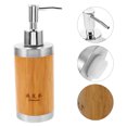 thumbnail image 1 of UPKOCH 1Pcs Shampoo Dispenser Bamboo Stainless Steel Refillable Bathroom Hand Soap Dispenser, 1 of 8