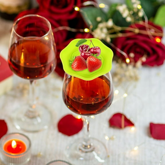 UPKOCH 1Pcs Wine Glass Toppers Charcuterie Plates For Glasses Square Silicone Serves Snacks Gatherings Green