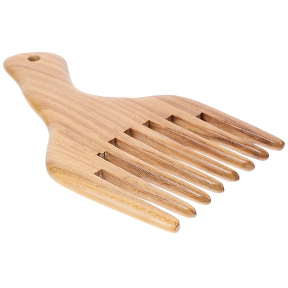 UPKOCH 1Pcs Wood Wide Tooth Comb for Curly Hair Scalp Massage Blood Circulation Stimulation 5.5 x 3.1 x 0.5in