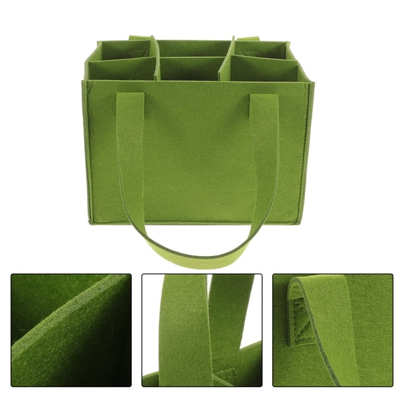 UPKOCH 1Set Beer Bag 9.82X7.07X6.29in Felt Rectangular Reusable Portable Folding Bag For Travel present