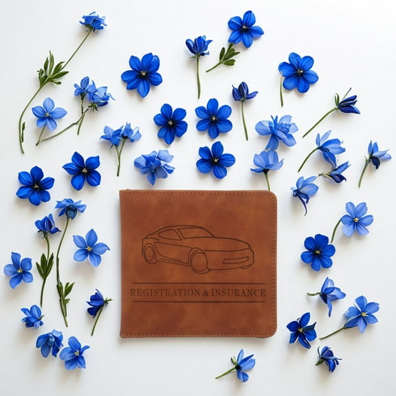 UPKOCH 1Set Car Registration And Insurance Holder PU Brown Protect Documents For Everyday Use