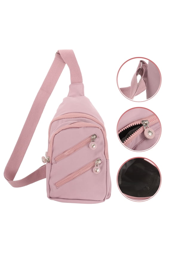1Set Chest Bag for Travel Nylon Violet Multi-layered Organization Outdoor Activities