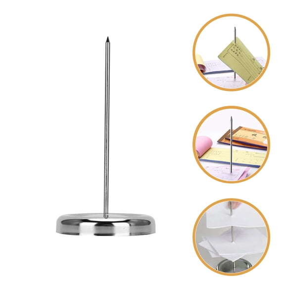 UPKOCH 1Set Silver Invoice Spike for Desk Organizer Stainless Steel