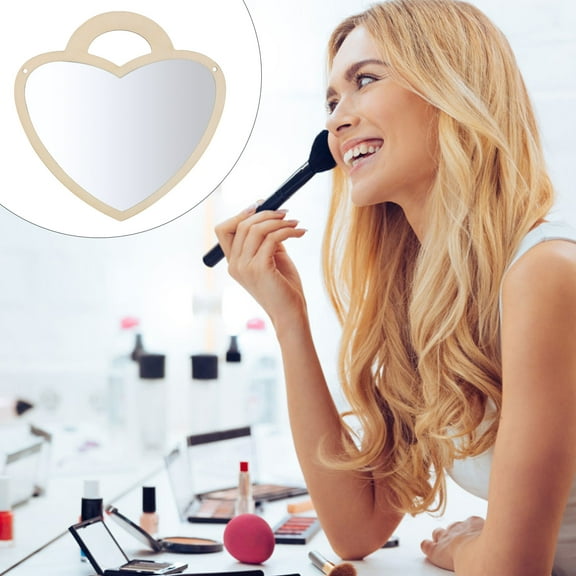 UPKOCH 1Set Unbreakable Mirror for Kids Plywood Wall Decoration Heart Shaped for Home Decor