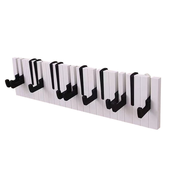 UPKOCH White Piano Shape WallMounted Hook for Storage Synthetic Material Heavy Duty Adjustable Hook 1pc