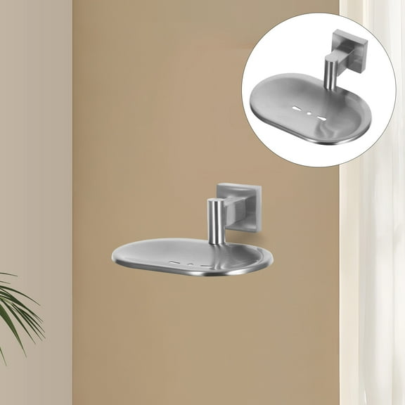 UPKOCH 1Set Wall Mounted Soap Drainer Silver 15 x 9.8 x 8 in 304 Stainless Steel