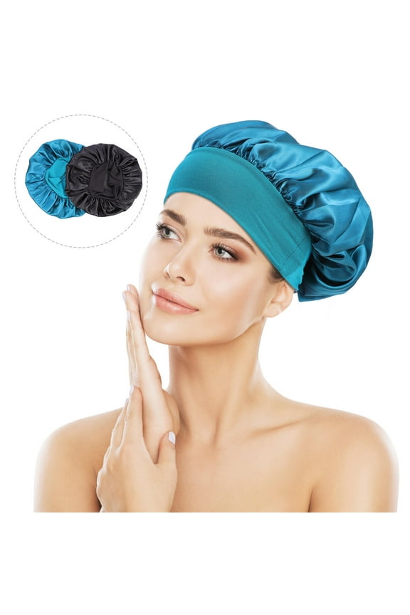 2 Pcs High Elastic Headband Hair Care Cap Curly Hair Hat Sleep Cap Sleeping Hat Supplies Hood Male 24.5x22cm