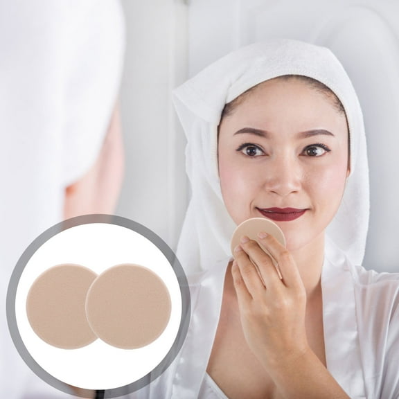 UPKOCH Travel Use Sponge Makeup Applicator Khaki 2Pcs 2.2x2.2in