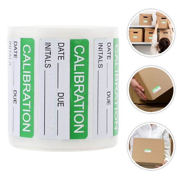 UPKOCH 2 Rolls Of Waterproof Calibration Labels Green Write On Stickers For Maintenance Inspection