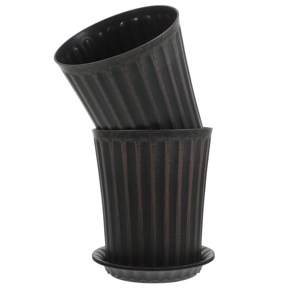 UPKOCH 2 Sets of Flower Succulents Planter Plastic Bronze Garden Use Bedroom Use