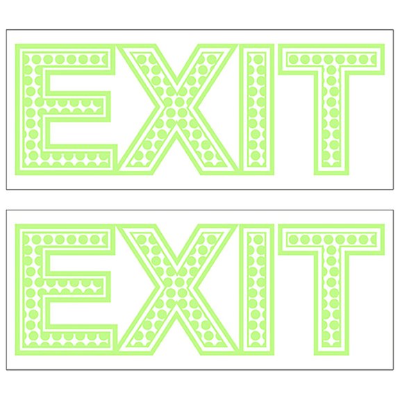 UPKOCH 2 Sheets Light Green Square Exit Sticker For Mall 7.58X3.14In