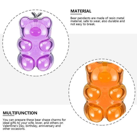 UPKOCH 20pcs Resin Bear Charm Accessories for DIY Jewelry with Bear Shaped Design