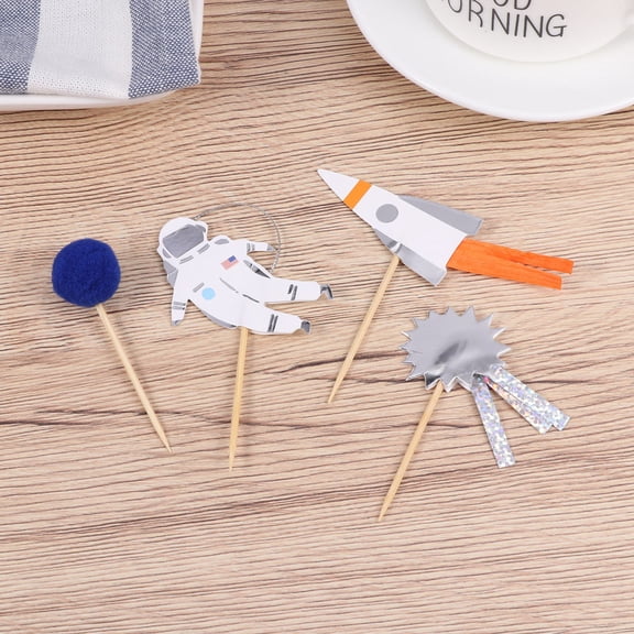 UPKOCH 24pcs Birthday Topper Cake Toppers Bamboo Cake Decoration for Holiday Celebration