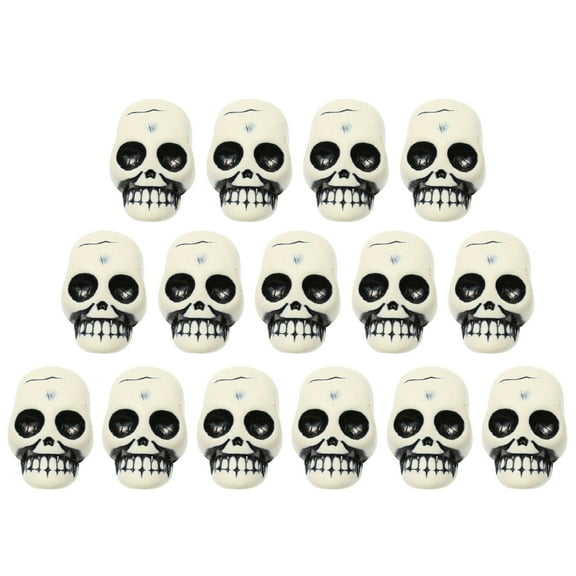 UPKOCH 25Pcs Skull Decors Skull Head Figurine White Resin Prank Props for