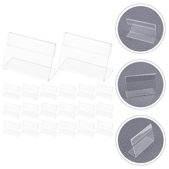 UPKOCH 25Pcs Clear Acrylic Sign Holders with Tilt Stand for Wedding Table Display