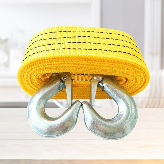 UPKOCH 2Pack Tow Strap with Hook Yellow Towing Road Accessories