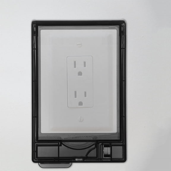 UPKOCH 2Pack Waterproof Plug Box Black PP Electrical Wall Outlet Cover for Homeowners Outdoor