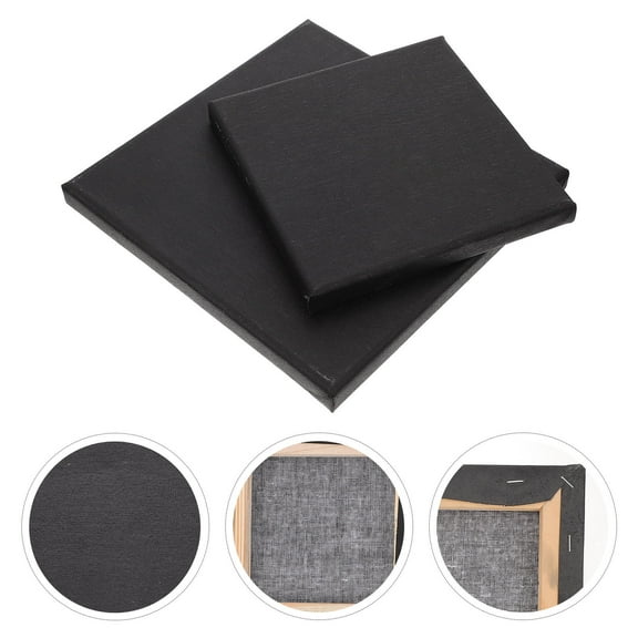UPKOCH 2Pcs Black Stretched Canvas for Picture Holder 15X15cm Square
