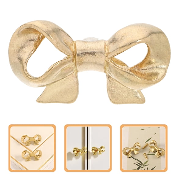 UPKOCH 2Pcs Bow Drawer Knobs Vintage Sophistication Copper Pull Handles for Cabinet Doors 2.1In