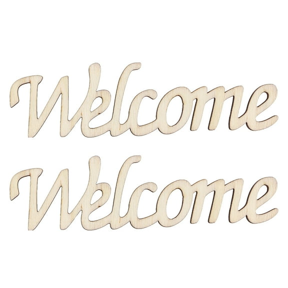 UPKOCH 2Pcs Decorative Wall Hanging Sign Welcome Word Beige for Special Events