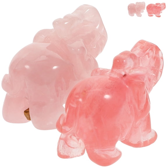UPKOCH 2Pcs Elephant Table Decor Stone Elephant Shaped Decoration Assorted Color
