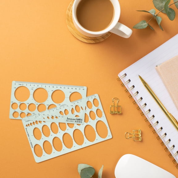 UPKOCH 2Pcs Reusable Painting Templates Circle Stencil Green For Students And Engineers