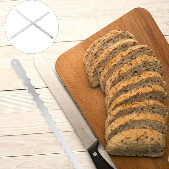UPKOCH 2Pcs Stainless Steel Bread Cutter Blades Serrated for Baking and Cooking Food Preparation Home Users