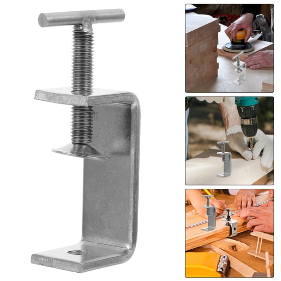 UPKOCH C Shaped Clamp Bracket Silver 2Pcs 3.9X1.5X1.2In