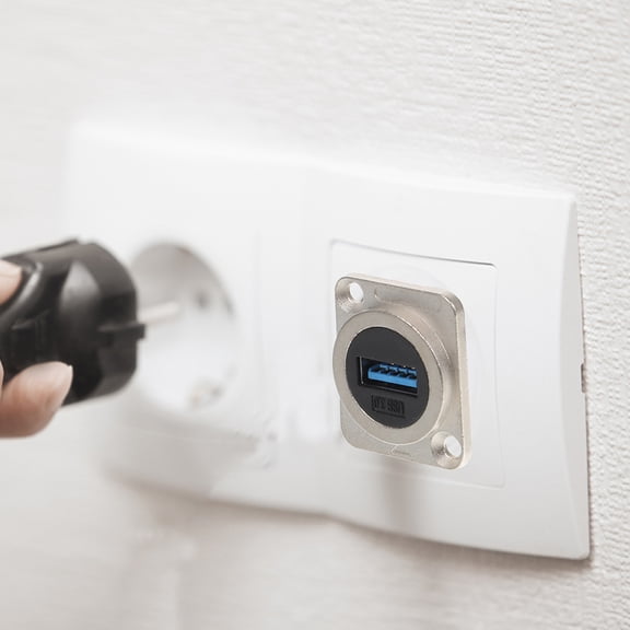 UPKOCH Usb Pass Through Adapter USB Connector Zinc Alloy 1Set 1.3x1.3x1.1in