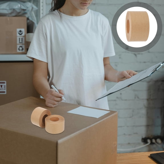 UPKOCH 2Pcs Water Activated Tape Dispenser Kraft Paper Tape Brown Sealing Shipping Boxes