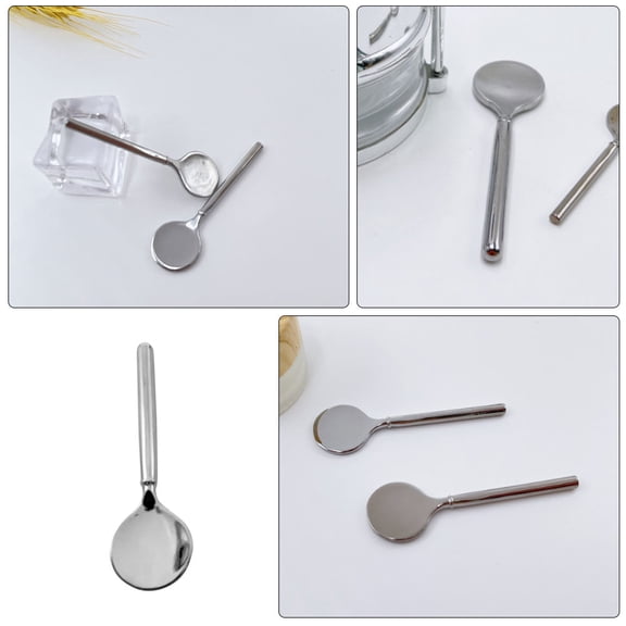 UPKOCH 2Pcs Zinc Alloy Rounded Head Spoon for Face Cream Applicator Eye Cream Stick Cosmetic Spoons Women Home Use