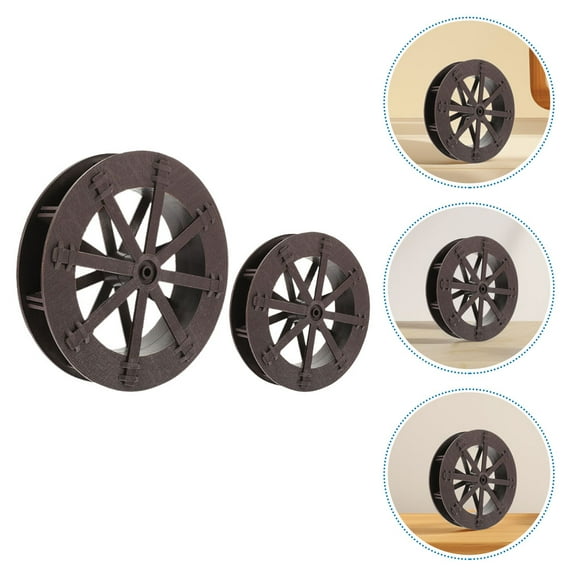 UPKOCH 2Set Desktop Miniature Waterfall Style Abs Water Fountain Wheel for Home Decoration 5.9X5.9X2.4In
