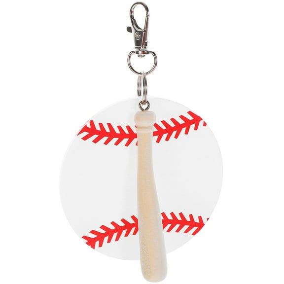 UPKOCH 2pcs Baseball Keyring Decorative Baseball Charms Simple Lightweight White for Keys