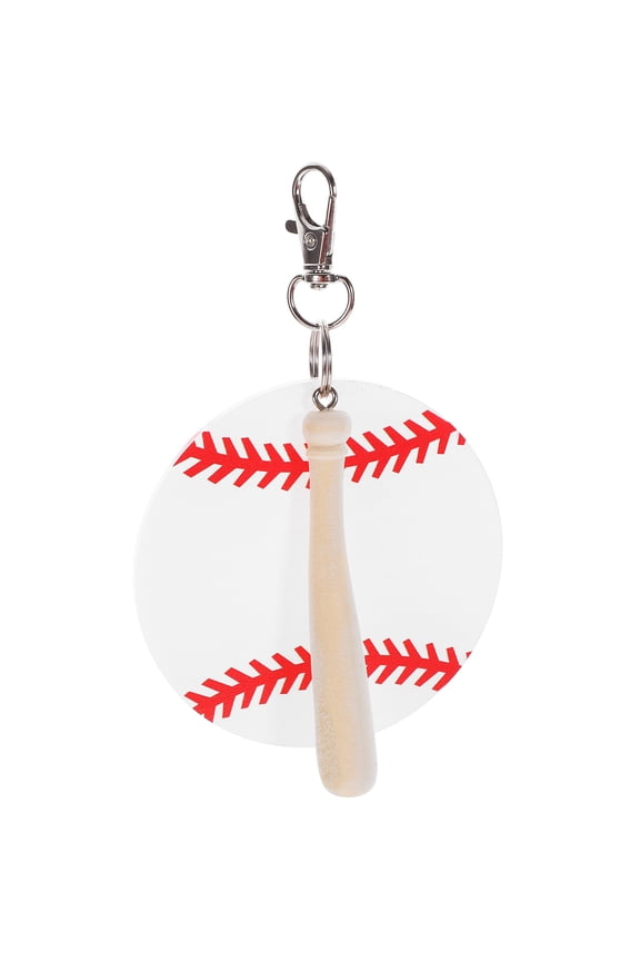 2pcs Baseball Keyring Decorative Baseball Charms Simple Lightweight White for Keys