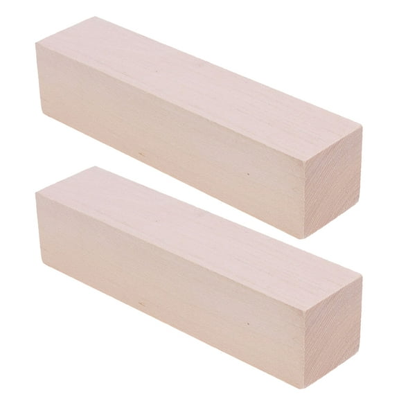 UPKOCH 2pcs Basswood Carving Block Practice Rectangular Craft Project Carving Wood Blocks Blank Large Beige