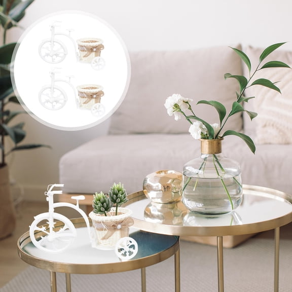 UPKOCH 2pcs Bamboo Weave Flower Basket Assorted Color Plastic and Wire