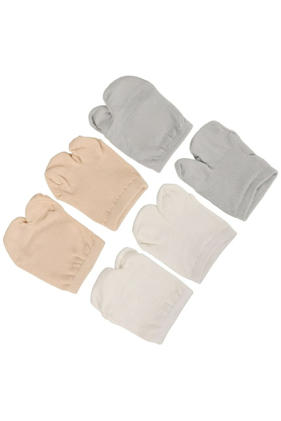 3 Pairs High Heel Forefoot Socks for Women in White with Anti-skid