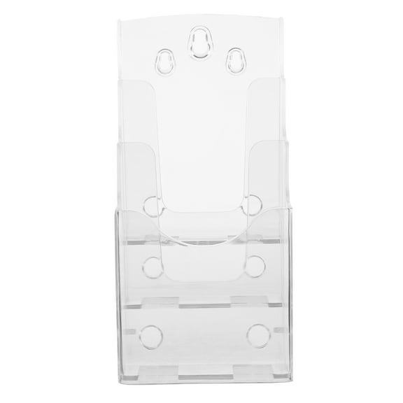 UPKOCH 3 Tier Acrylic Brochure Holder Clear Pamphlet Display Stand 4 Inch Wide for Wall Mount or Countertop Use