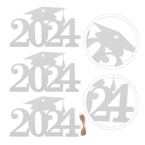 UPKOCH Graduation Decorations Set Graduation Tags Silver 30 Pieces of Tags