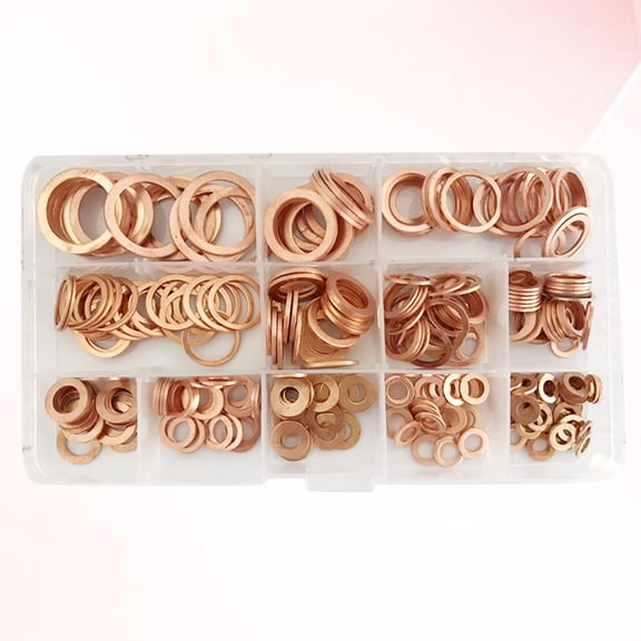 UPKOCH 300Pcs Sealing Gasket Set Round Copper For Engineers Use