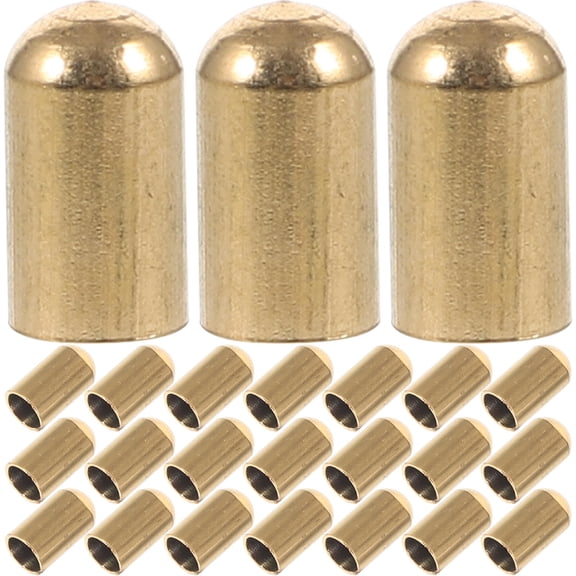 UPKOCH 30Pcs Durable Golden Rope End Snap Cord Caps for Multi Functional Decorative Use
