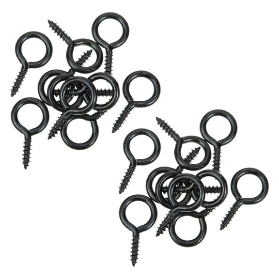 UPKOCH 30Pcs Round Eye Metal Eye Screw Hooks Simple Design Self Tapping Hanging Organizing Space Saving 1.3x0.6in